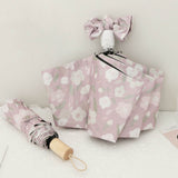 Automatic Umbrella Small Flower Style Umbrella Sunshade UV Protection Folding Umbrella Sun Rain Waterproof Umbrella - Rear View