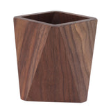 Cooking Utensil Container Smoothing Stable Large Capacity Simple Wooden Pen Holder for Kitchen Family Office Rhombic(3.9x4.3in)