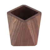 Cooking Utensil Container Smoothing Stable Large Capacity Simple Wooden Pen Holder for Kitchen Family Office Rhombic(3.9x4.3in) - Top-Down View