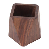 Cooking Utensil Container Smoothing Stable Large Capacity Simple Wooden Pen Holder for Kitchen Family Office Rhombic(3.9x4.3in)