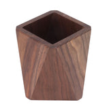 Cooking Utensil Container Smoothing Stable Large Capacity Simple Wooden Pen Holder for Kitchen Family Office Rhombic(3.9x4.3in) - Close-Up Angle