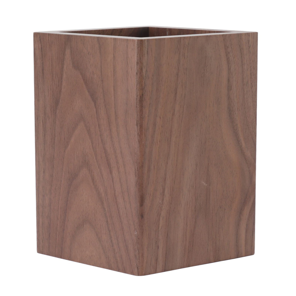 Cooking Utensil Container Smoothing Stable Large Capacity Simple Wooden Pen Holder for Kitchen Family Office Squared(4.3x3.1x3.1in)
