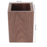 Cooking Utensil Container Smoothing Stable Large Capacity Simple Wooden Pen Holder for Kitchen Family Office Squared(4.3x3.1x3.1in)