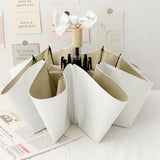 Travel Umbrella Ice Cream Color Sun Rain Proof UV Protection Foldable Portable Umbrella for Men Women White Brown