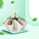 Travel Umbrella Ice Cream Color Sun Rain Proof UV Protection Foldable Portable Umbrella for Men Women White Brown - Extra Image