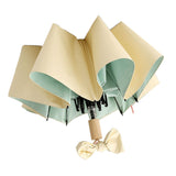 Travel Umbrella Ice Cream Color Sun Rain Proof UV Protection Foldable Portable Umbrella for Men Women Yellow Green