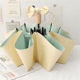 Travel Umbrella Ice Cream Color Sun Rain Proof UV Protection Foldable Portable Umbrella for Men Women Yellow Green