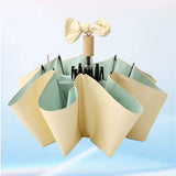 Travel Umbrella Ice Cream Color Sun Rain Proof UV Protection Foldable Portable Umbrella for Men Women Yellow Green