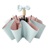 Travel Umbrella Ice Cream Color Sun Rain Proof UV Protection Foldable Portable Umbrella for Men Women Cyan Pink