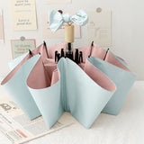 Travel Umbrella Ice Cream Color Sun Rain Proof UV Protection Foldable Portable Umbrella for Men Women Cyan Pink