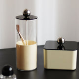 Makeup Brush Holder Organizer with Lid Liftable Dustproof Makeup Brushes Container for Vanity Desktop Countertop Nordic Style Black Cover