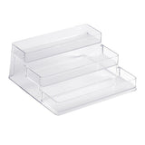 Clear Acrylic Display Riser Shelf 3 Tier Riser Display Stand Kitchen Bathroom Storage Rack - Front View