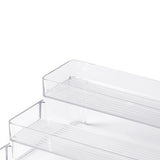 Clear Acrylic Display Riser Shelf 3 Tier Riser Display Stand Kitchen Bathroom Storage Rack - Low Angle