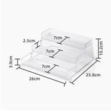 Clear Acrylic Display Riser Shelf 3 Tier Riser Display Stand Kitchen Bathroom Storage Rack