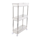 Bathroom Gap Shelf Bathroom Cosmetics Transparent Storage Rack Multi Layer Bathroom Organizer 3 Layers 37x12x50cm - Rear View