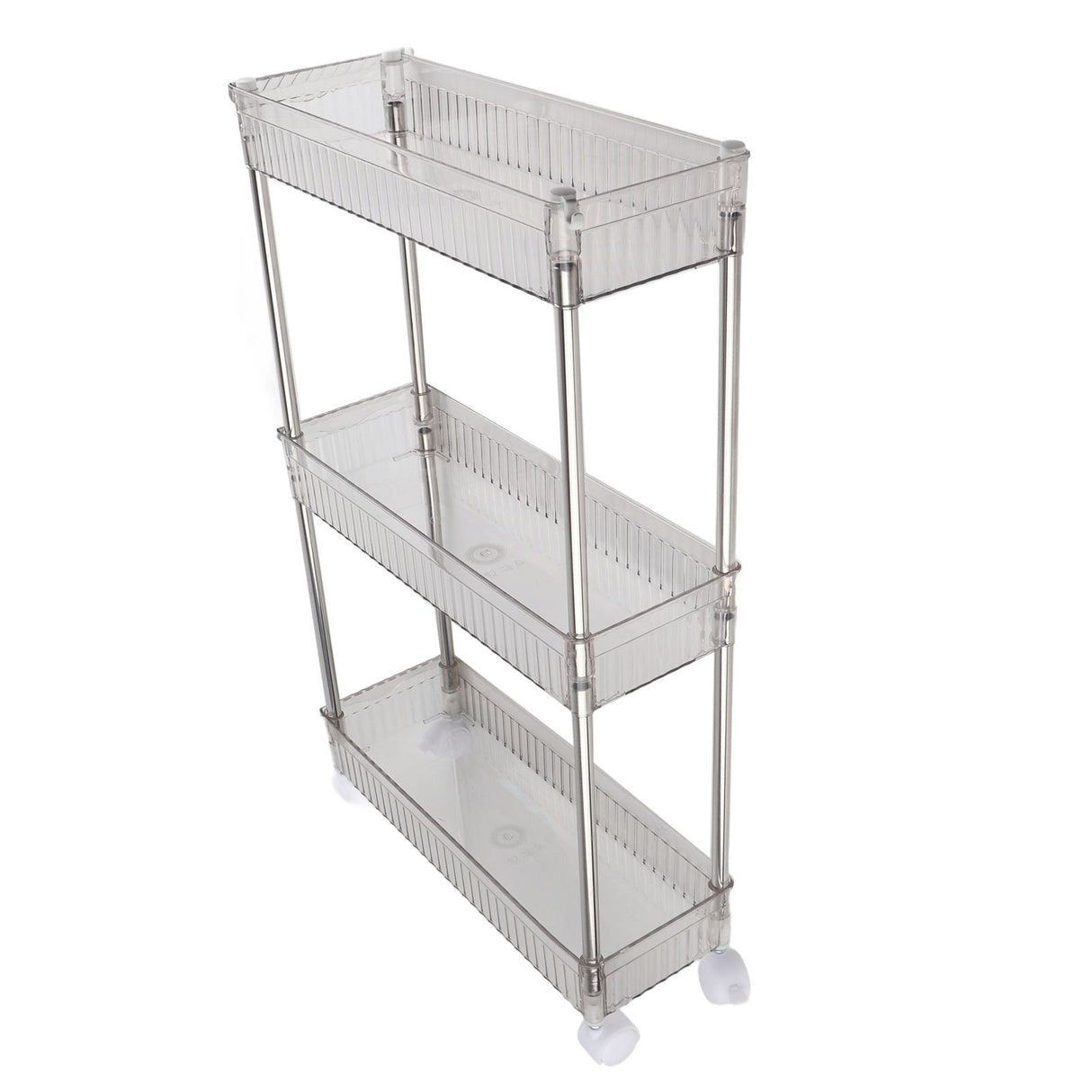 Bathroom Gap Shelf Bathroom Cosmetics Transparent Storage Rack Multi Layer Bathroom Organizer 3 Layers 37x12x50cm