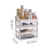Desktop Organizer 3 Drawer Clear Plastic Desk Storage for Office Stationary Makeup Organizer Bathroom White
