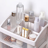 Desktop Organizer 3 Drawer Clear Plastic Desk Storage for Office Stationary Makeup Organizer Bathroom White