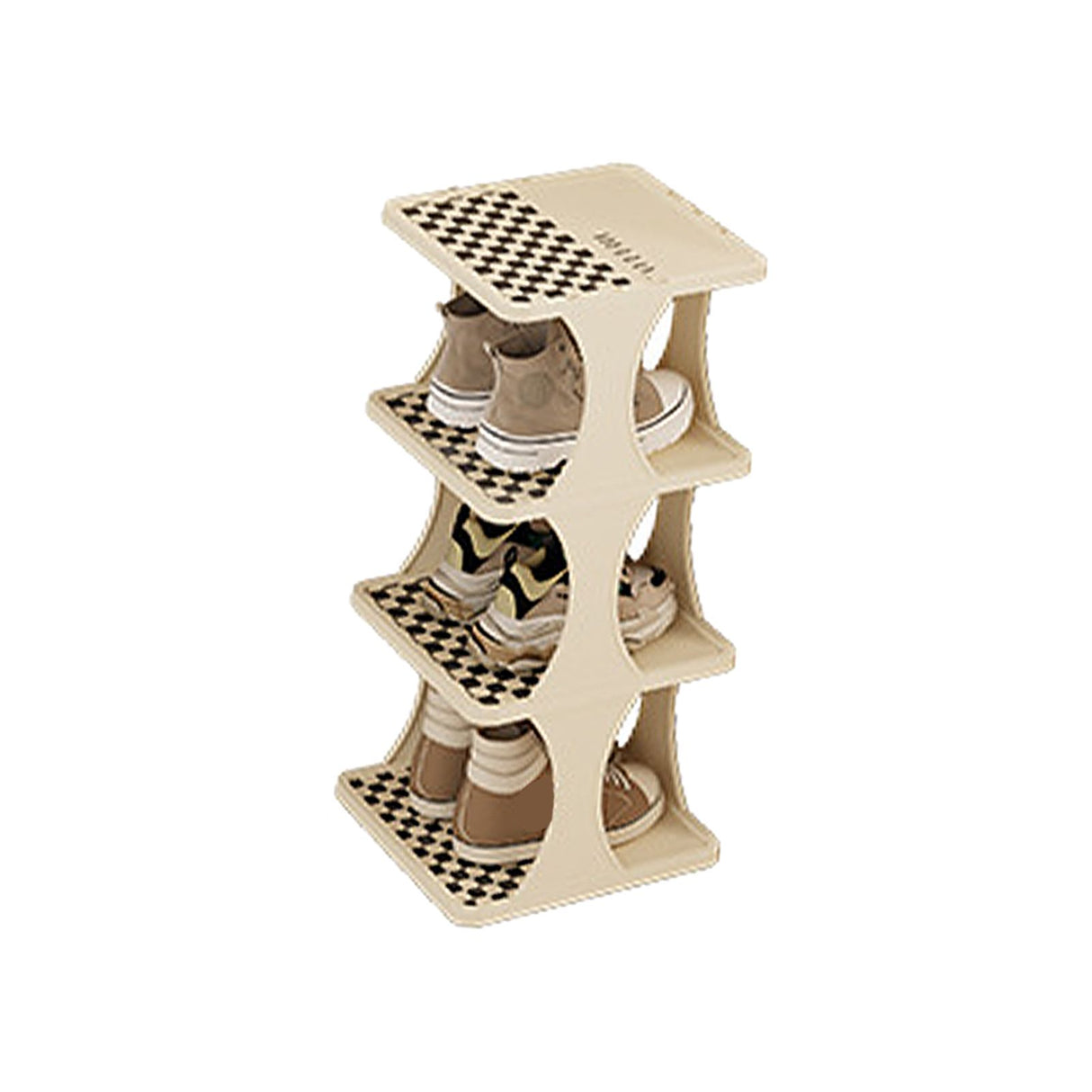 Shoe Rack Single Pairs Shoe Shelf Space Saving Shoe Orgainzer Tower for Home Door Bedroom 4 Layers