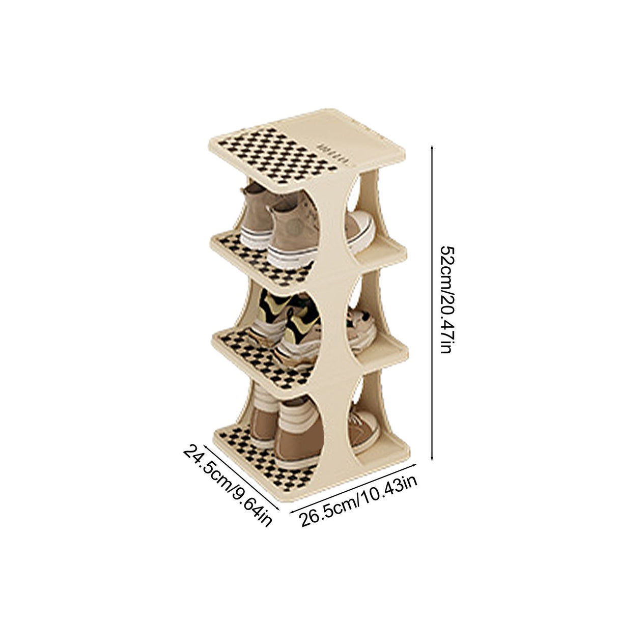 Shoe Rack Single Pairs Shoe Shelf Space Saving Shoe Orgainzer Tower for Home Door Bedroom 4 Layers