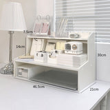 Desktop Wood Display Shelf Desk Multi Layer Storage Rack Mini Bookshelf Cosmetics Organizer L
