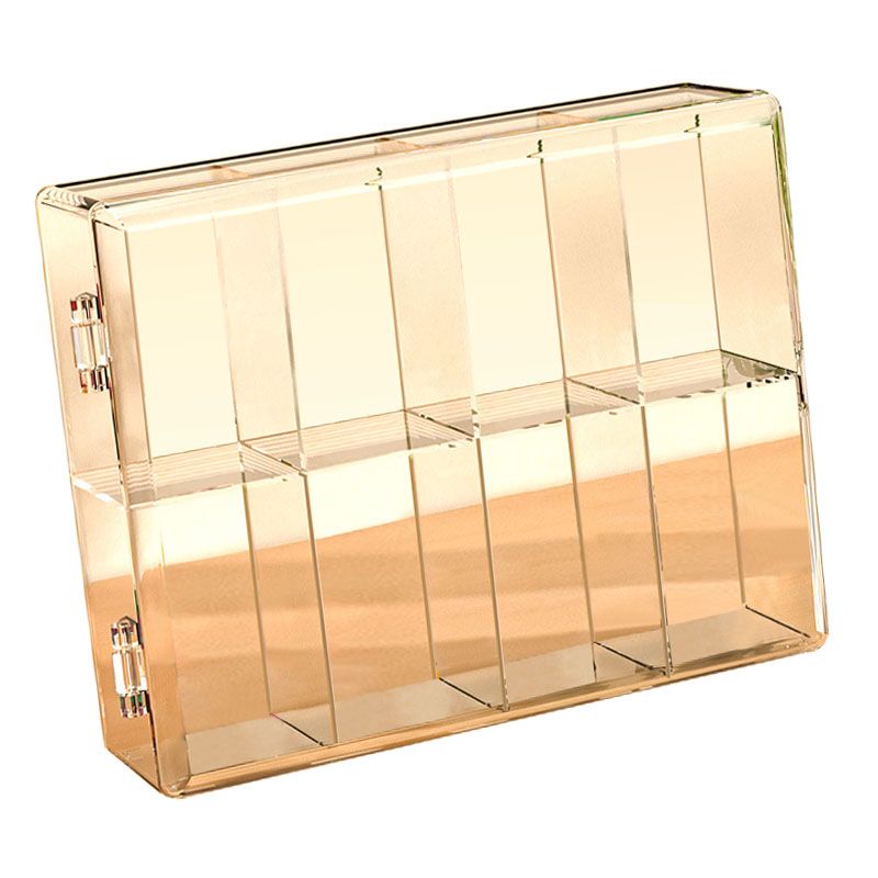 8 Grid Cartoon Anime Figure Display Storage Box 8 Compartment Transparent Anime Figure Display Case for Home