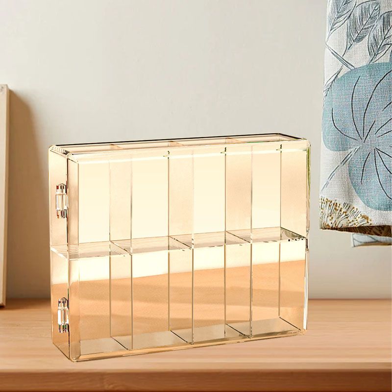 8 Grid Cartoon Anime Figure Display Storage Box 8 Compartment Transparent Anime Figure Display Case for Home