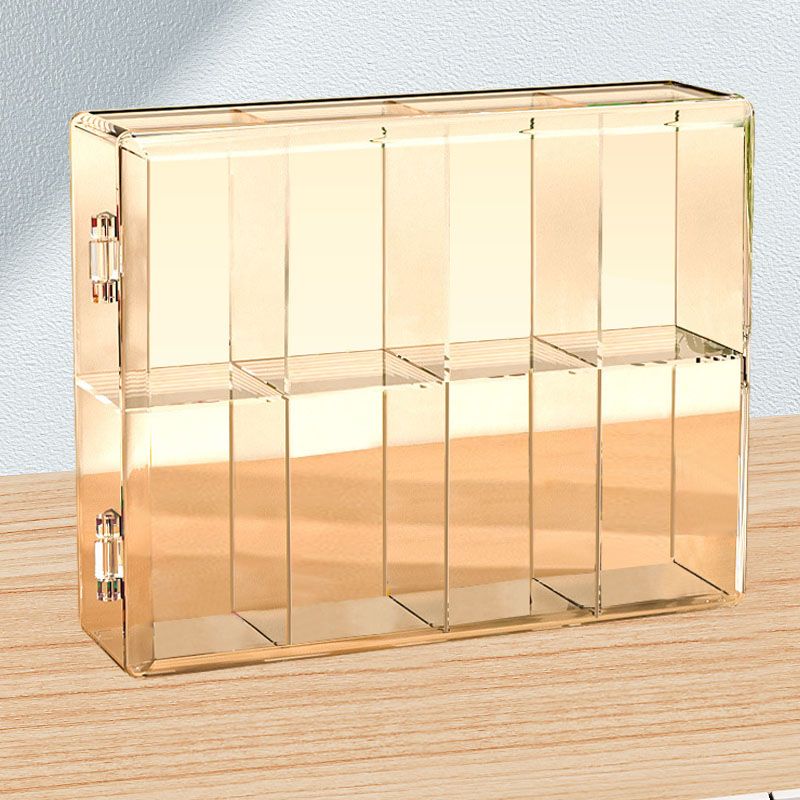8 Grid Cartoon Anime Figure Display Storage Box 8 Compartment Transparent Anime Figure Display Case for Home