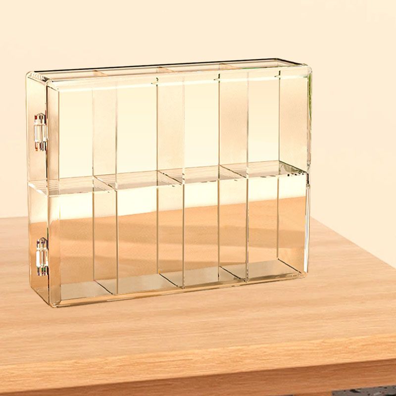8 Grid Cartoon Anime Figure Display Storage Box 8 Compartment Transparent Anime Figure Display Case for Home