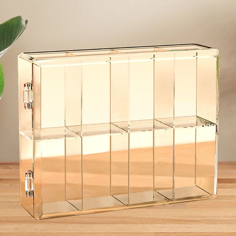 8 Grid Cartoon Anime Figure Display Storage Box 8 Compartment Transparent Anime Figure Display Case for Home