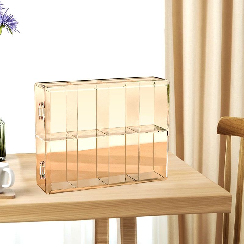 8 Grid Cartoon Anime Figure Display Storage Box 8 Compartment Transparent Anime Figure Display Case for Home