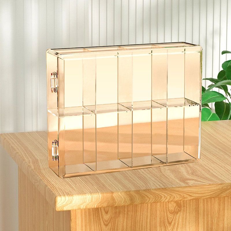 8 Grid Cartoon Anime Figure Display Storage Box 8 Compartment Transparent Anime Figure Display Case for Home