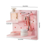 Pegboard Wall Organizer Shelves Punch Free Multifunctional Wall Pegboard Organizer for Doll Pink - Extra Image