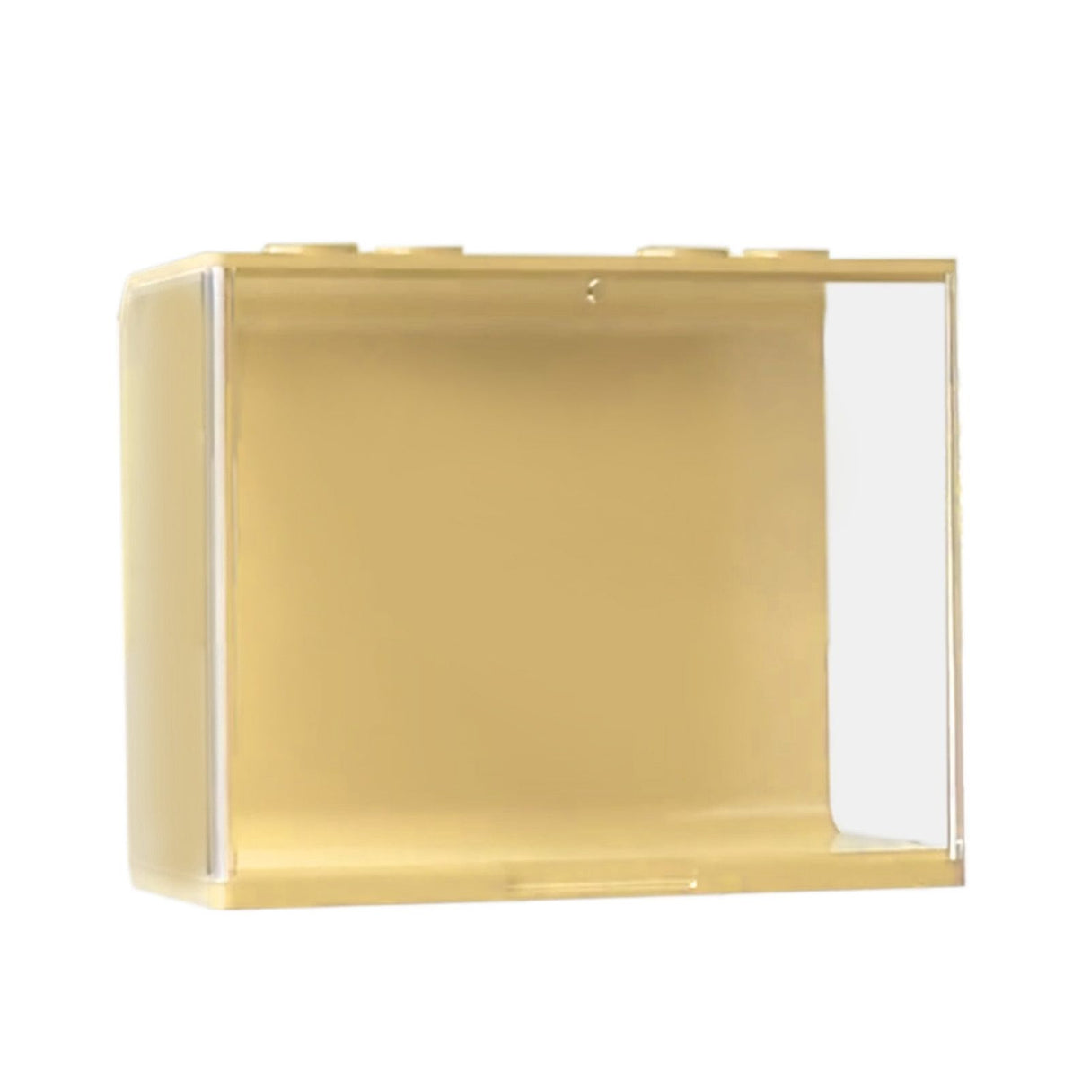 Doll Display Case ABS Transparent Stackable Clear Display Box Toy Storage Stand for Mini Figures Collectibles Large Yellow