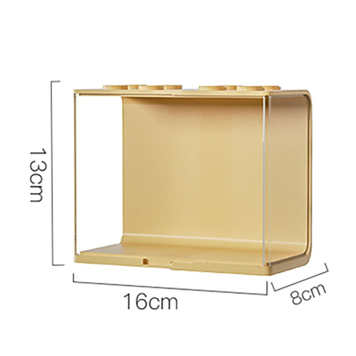 Doll Display Case ABS Transparent Stackable Clear Display Box Toy Storage Stand for Mini Figures Collectibles Large Yellow