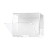 Doll Display Case ABS Transparent Stackable Clear Display Box Toy Storage Stand for Mini Figures Collectibles Large White - Front View
