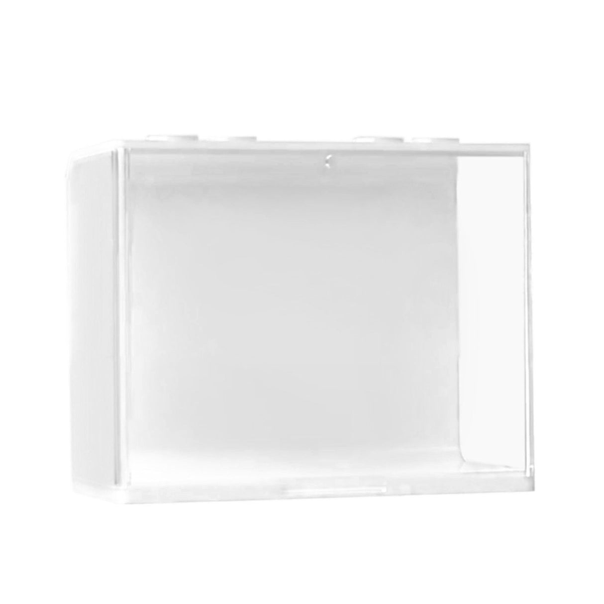 Doll Display Case ABS Transparent Stackable Clear Display Box Toy Storage Stand for Mini Figures Collectibles Large White