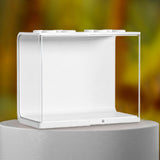Doll Display Case ABS Transparent Stackable Clear Display Box Toy Storage Stand for Mini Figures Collectibles Large White