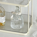 Transparent Double Layer Storage Rack Desktop Cosmetic Storage Rack Accessories Organizer for Bedroom - Low Angle