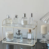 Transparent Double Layer Storage Rack Desktop Cosmetic Storage Rack Accessories Organizer for Bedroom