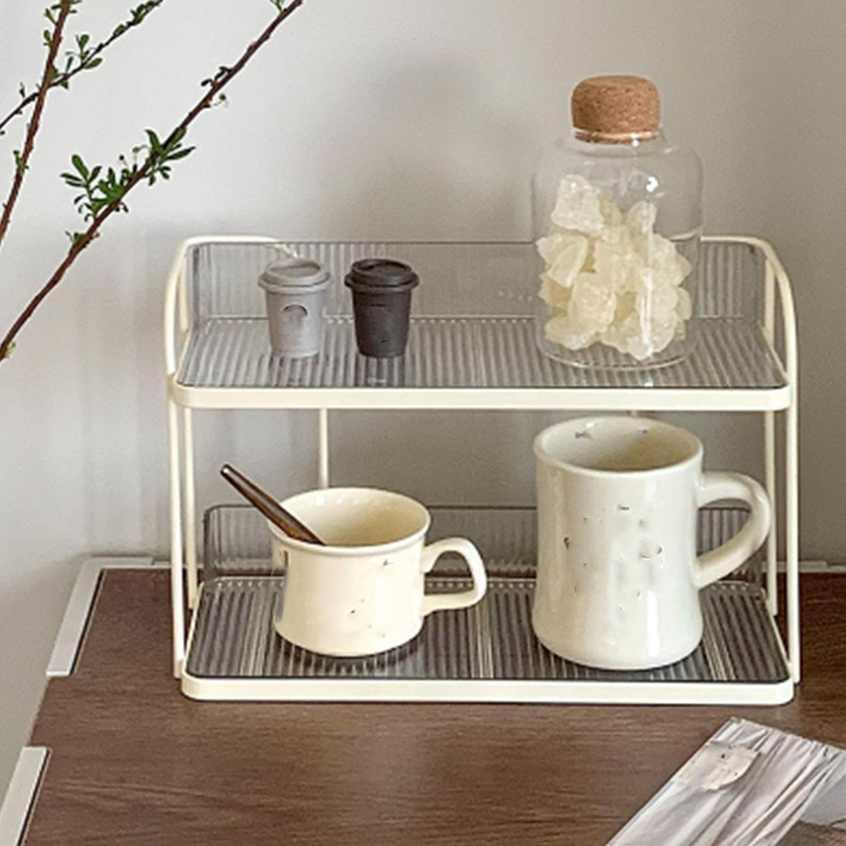 Transparent Double Layer Storage Rack Desktop Cosmetic Storage Rack Accessories Organizer for Bedroom
