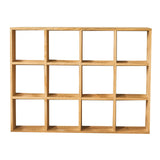 12 Grids Action Figure Wooden Storage Shelf Figure Wood Shadow Box Shelf Organizer for Bedroom Living Room Study Without Back Plate