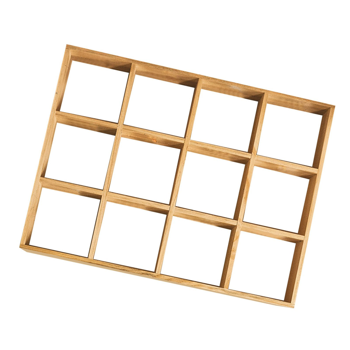 12 Grids Action Figure Wooden Storage Shelf Figure Wood Shadow Box Shelf Organizer for Bedroom Living Room Study Without Back Plate