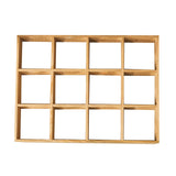 12 Grids Action Figure Wooden Storage Shelf Figure Wood Shadow Box Shelf Organizer for Bedroom Living Room Study Without Back Plate - Top-Down View