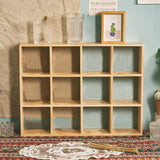 12 Grids Action Figure Wooden Storage Shelf Figure Wood Shadow Box Shelf Organizer for Bedroom Living Room Study Without Back Plate
