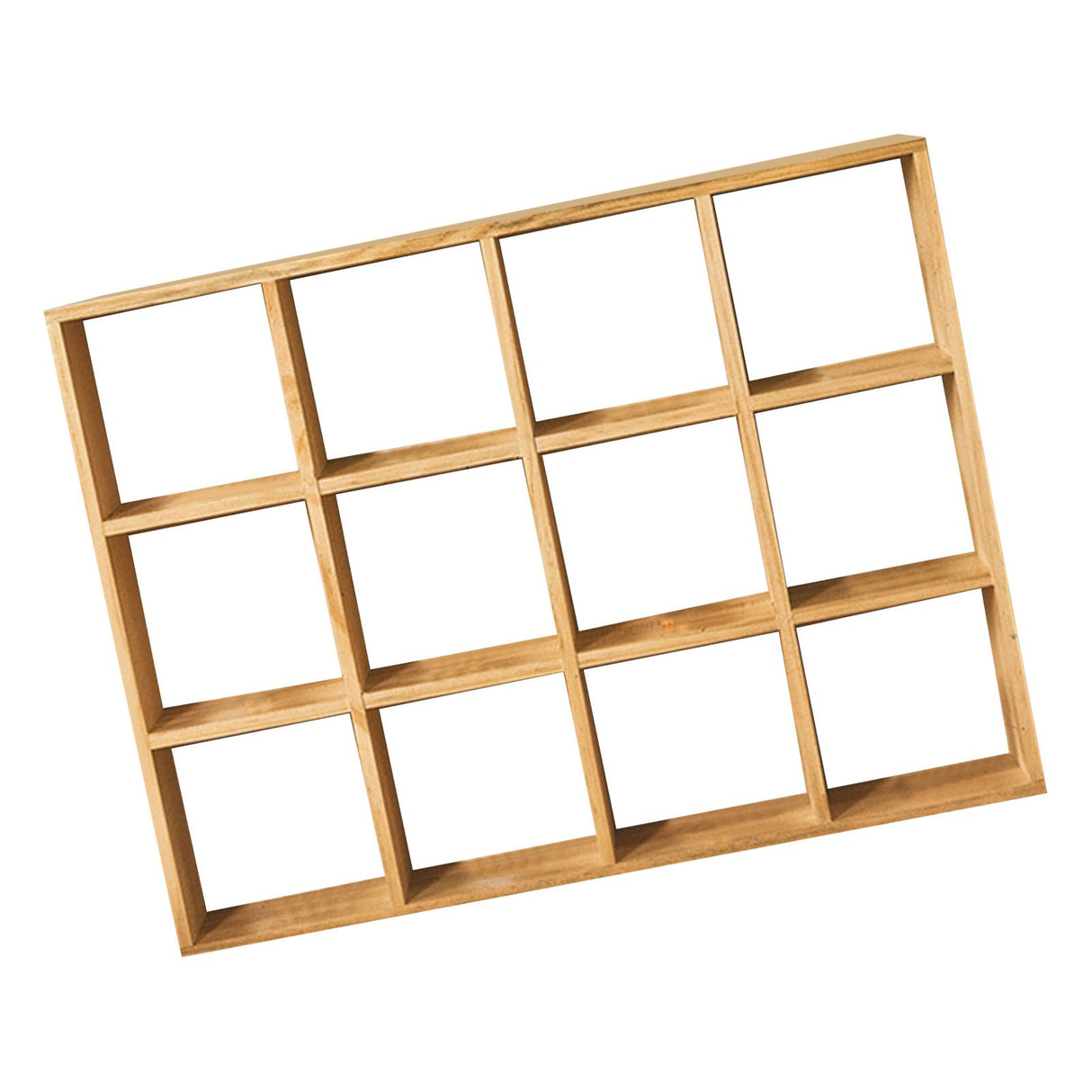 12 Grids Action Figure Wooden Storage Shelf Figure Wood Shadow Box Shelf Organizer for Bedroom Living Room Study Without Back Plate