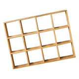 12 Grids Action Figure Wooden Storage Shelf Figure Wood Shadow Box Shelf Organizer for Bedroom Living Room Study Without Back Plate - Extra Image
