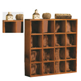 Wall Mounted Figures Display Shelves Rack Retro Wooden Figures Display Case for Home Bedroom 16 Grids - Top-Down View