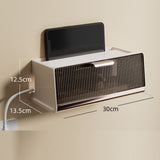 Wall Mounted WIFI Router Storage Box Great Capacity Power Strip Power Socket Cable Storage Case for Home Beige Middle Size 30x13.5x12.5cm/11.8x5.3x4.9in - Extra Image