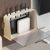 Wall Mounted WIFI Router Storage Box Great Capacity Power Strip Power Socket Cable Storage Case for Home Beige Large Size 30x12x22cm/11.8x4.7x8.7in